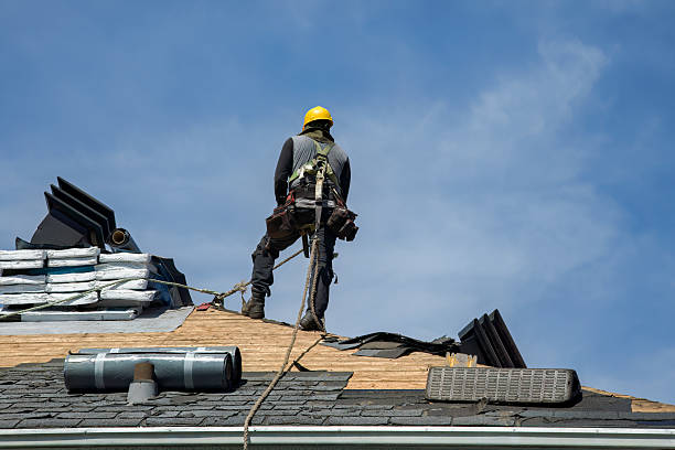 Professional Gutter Installation technician working in New Raymer, CO